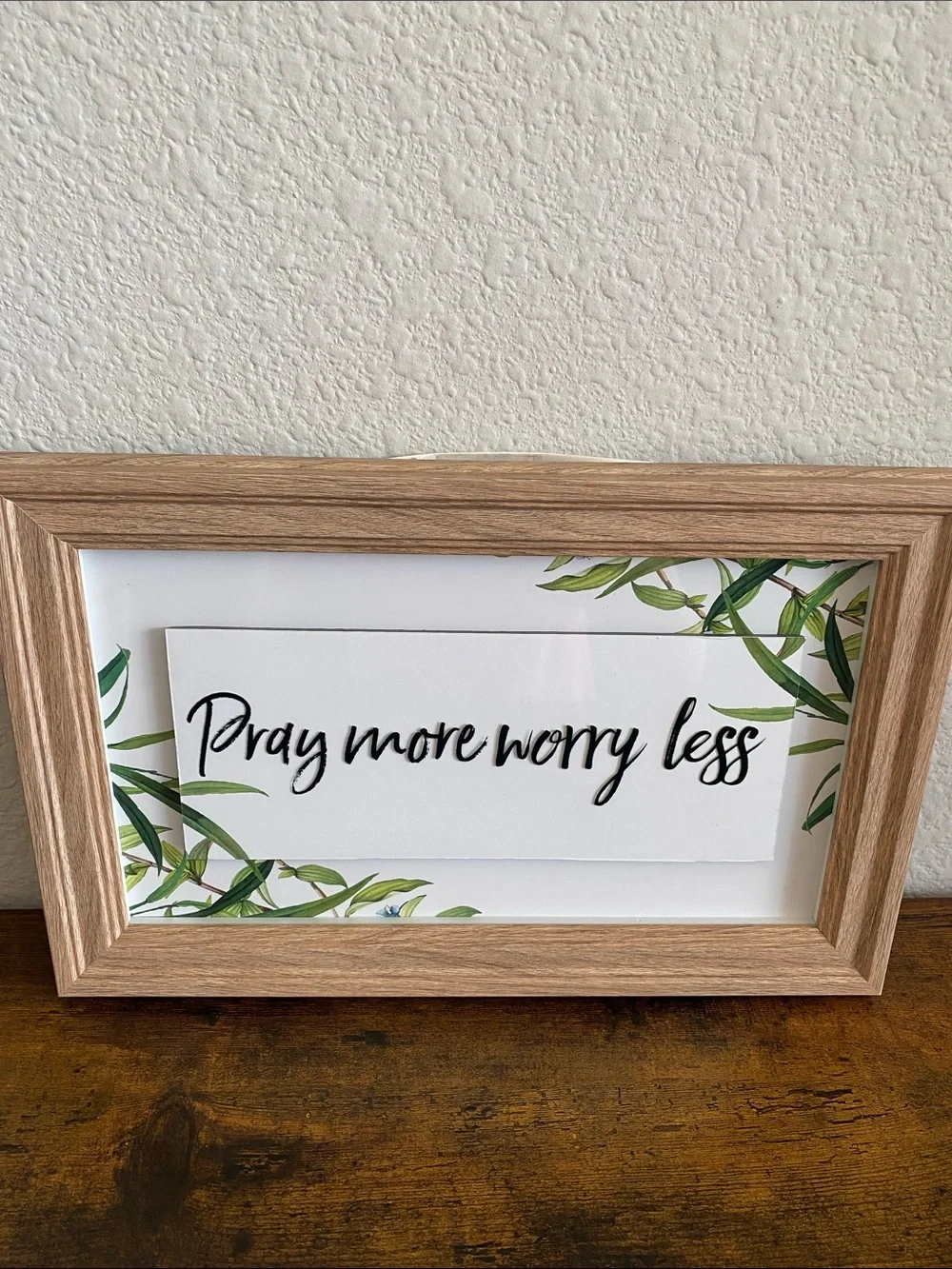 “Pray More Worry Less” Wall Decor